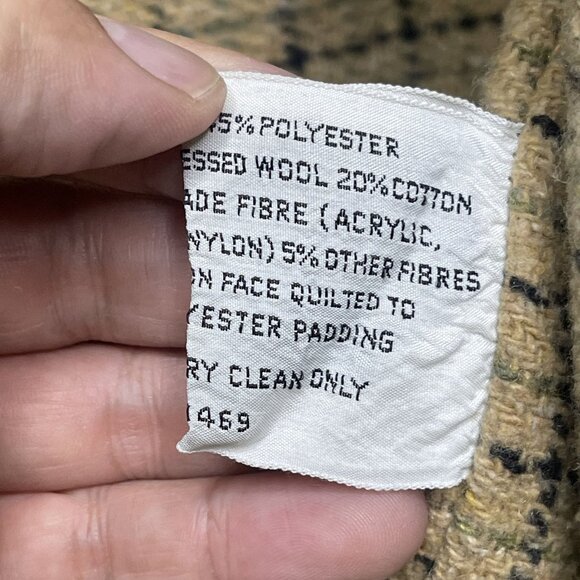 Mulberry Street Vintage 2-Piece Jacket With Vest Wool Blend Plaid Beige Size 11/ - Picture 4 of 16